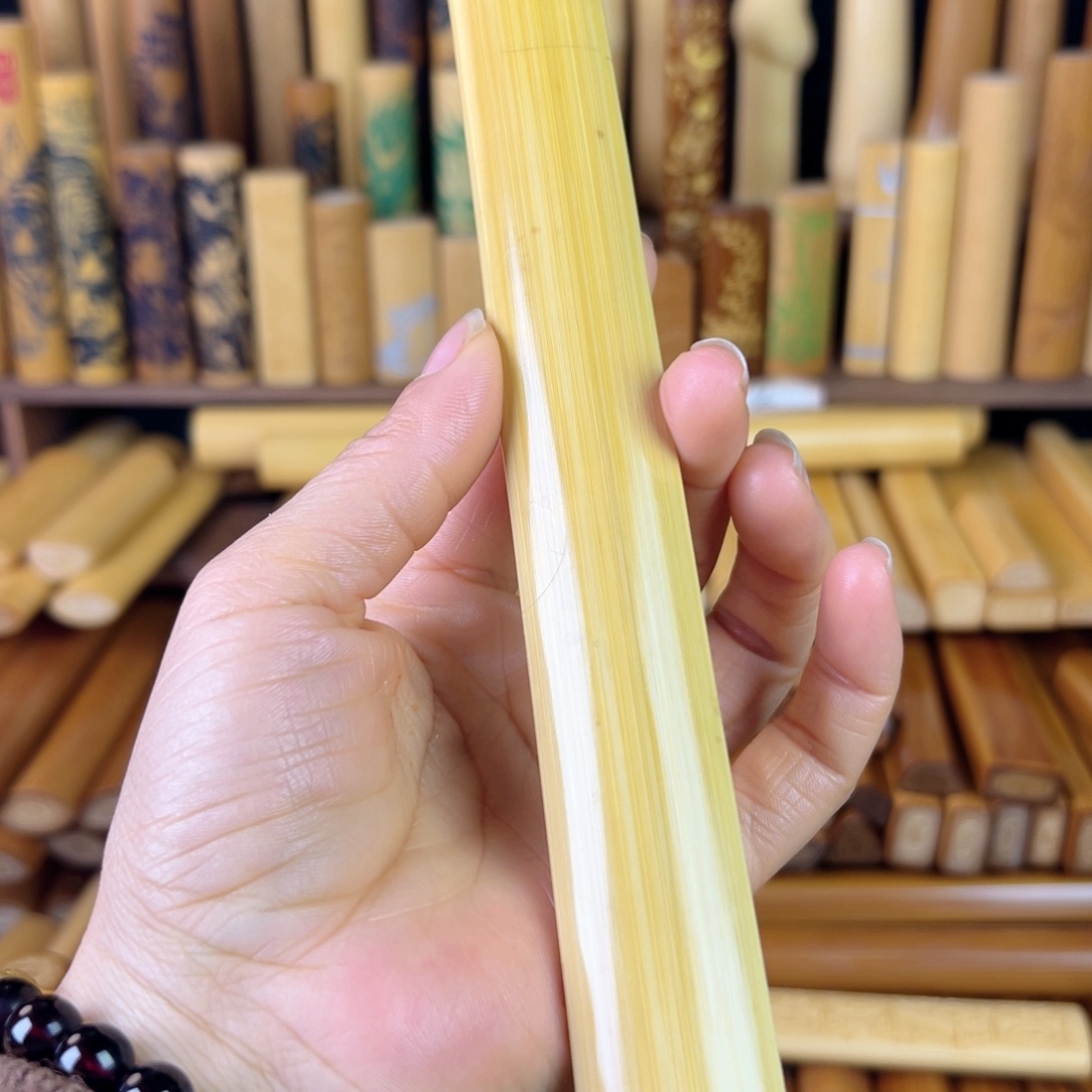 实心玉竹手把件扁