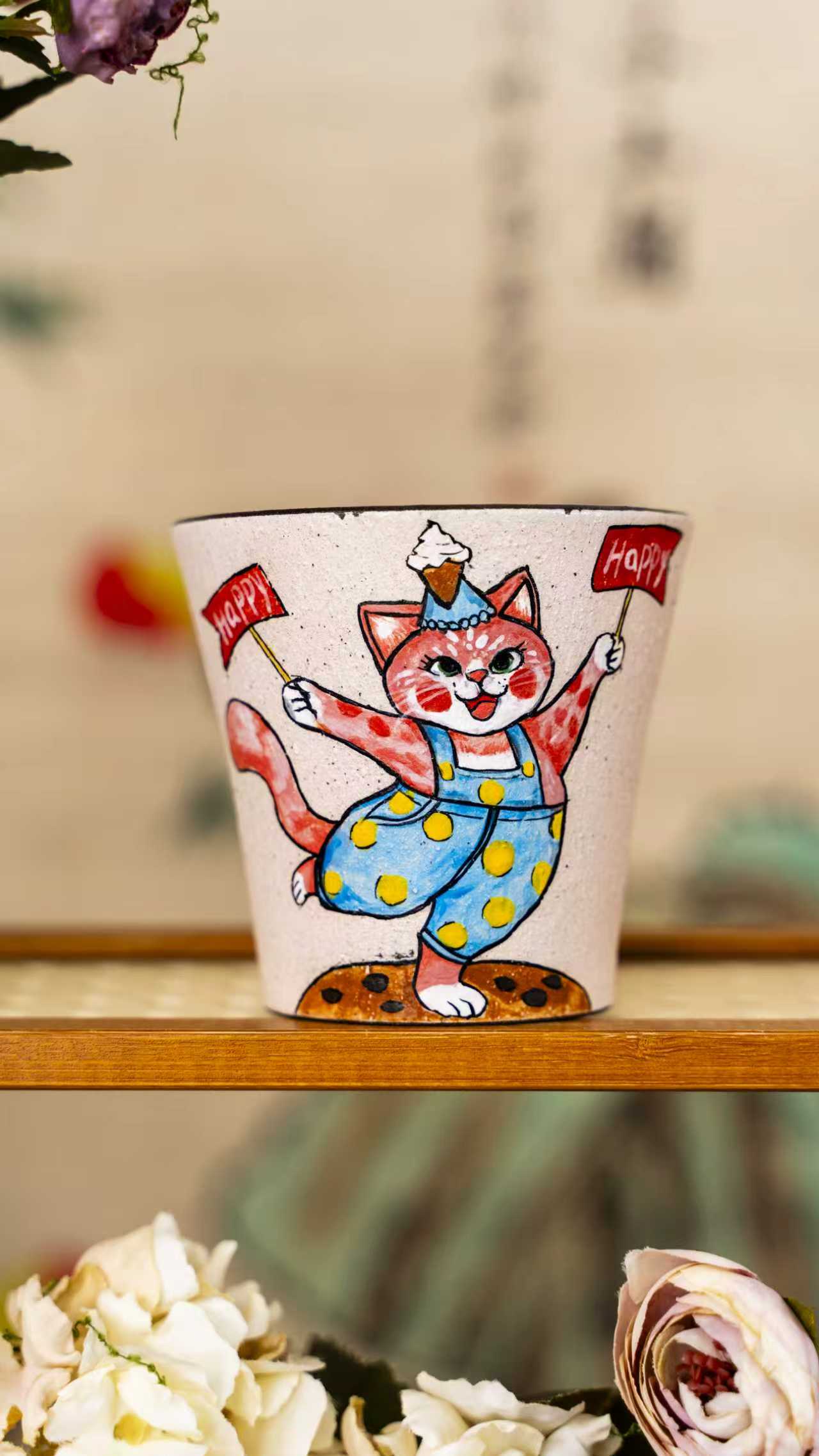 陶瓷紫砂快乐猫猫杯