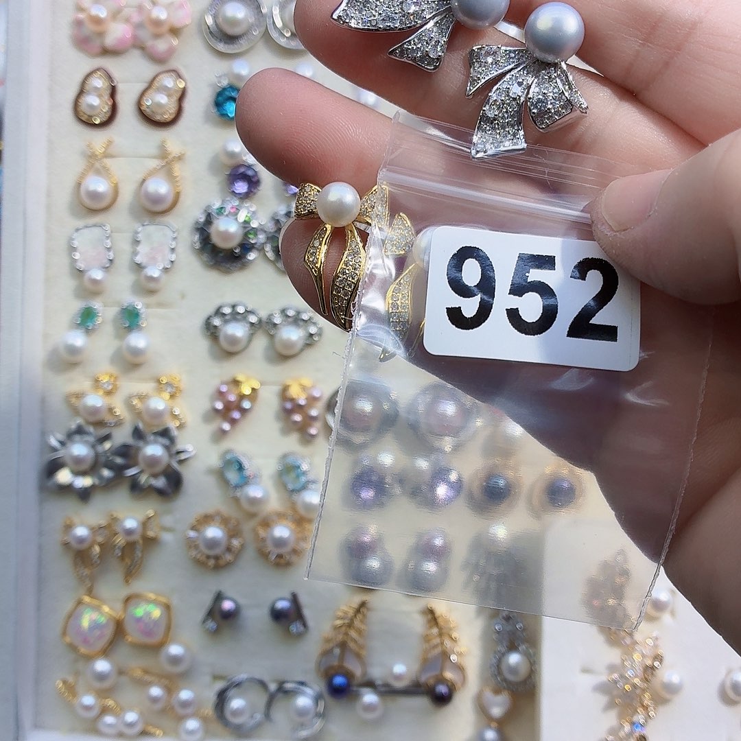 后***来淡水珍珠耳饰合金