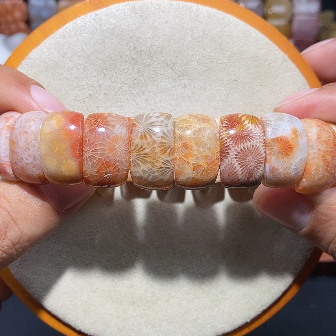 硅化珊瑚（珊瑚玉）手串未镶嵌多宝9