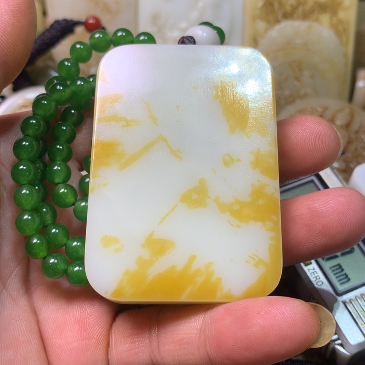 和田玉未镶嵌挂件阿*