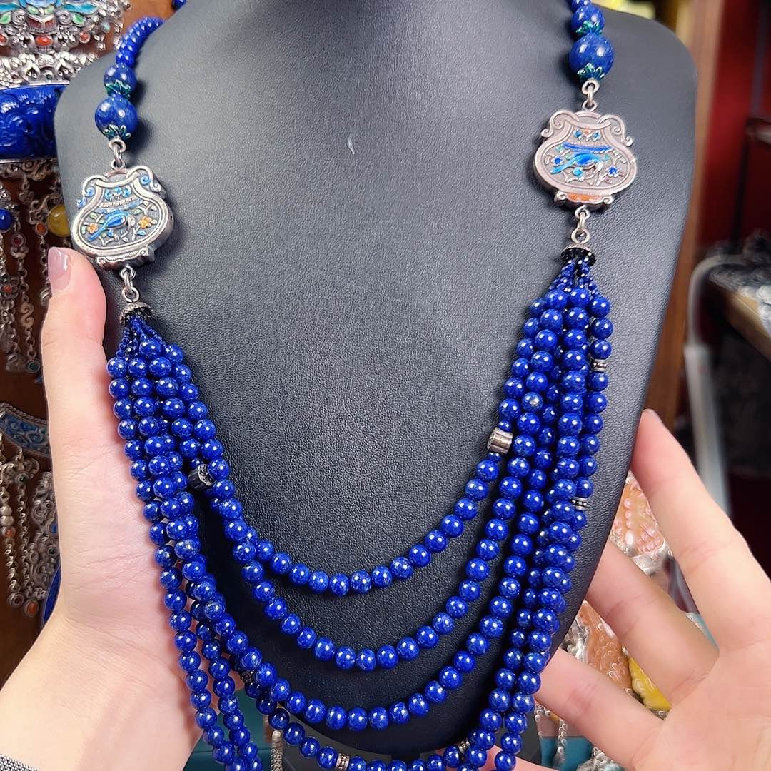 青金石未镶嵌套链项链