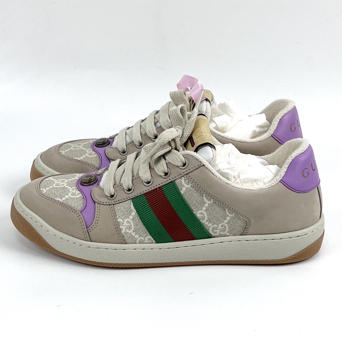 未使用 GUCCI/古驰 37码 香芋紫脏脏鞋 全新 lm4190 公价7800