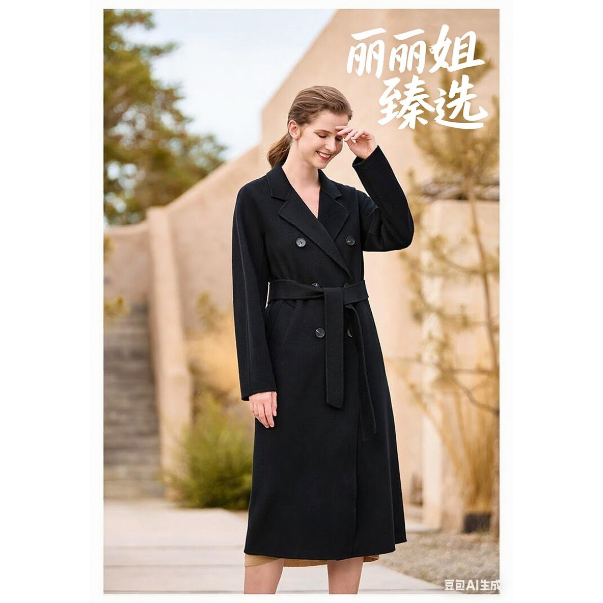 1001-1100 新款时尚百搭休闲加厚加长双面羊羊大衣 9-22
