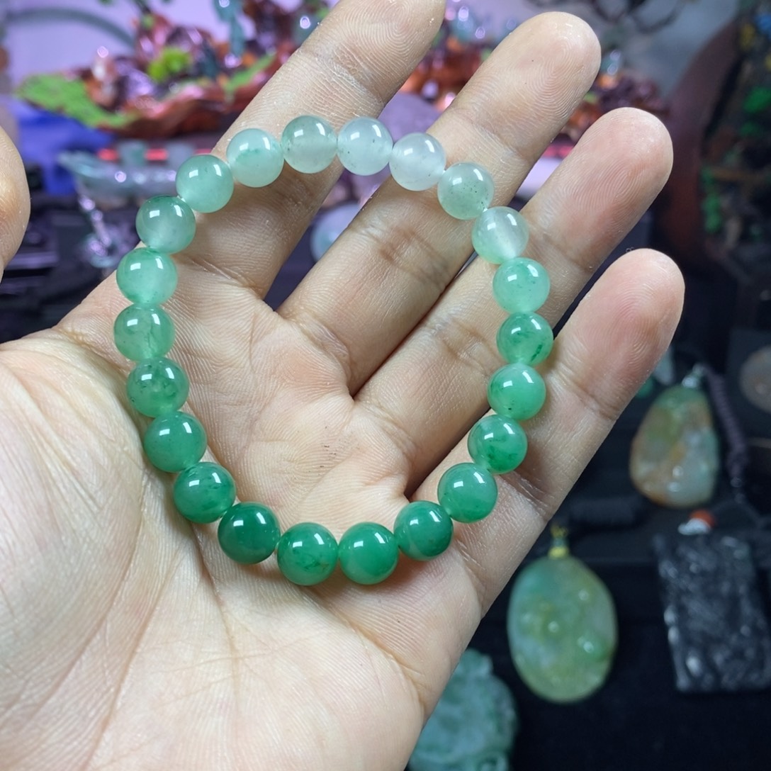 石英质玉（非洲翠）未镶嵌手链
