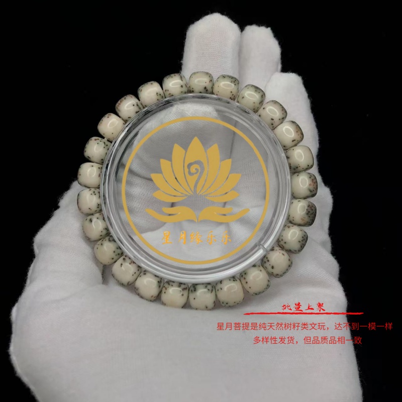 HZ192原生态星月菩提手串河豚小细星9*8mm文玩好物【多样性发货】
