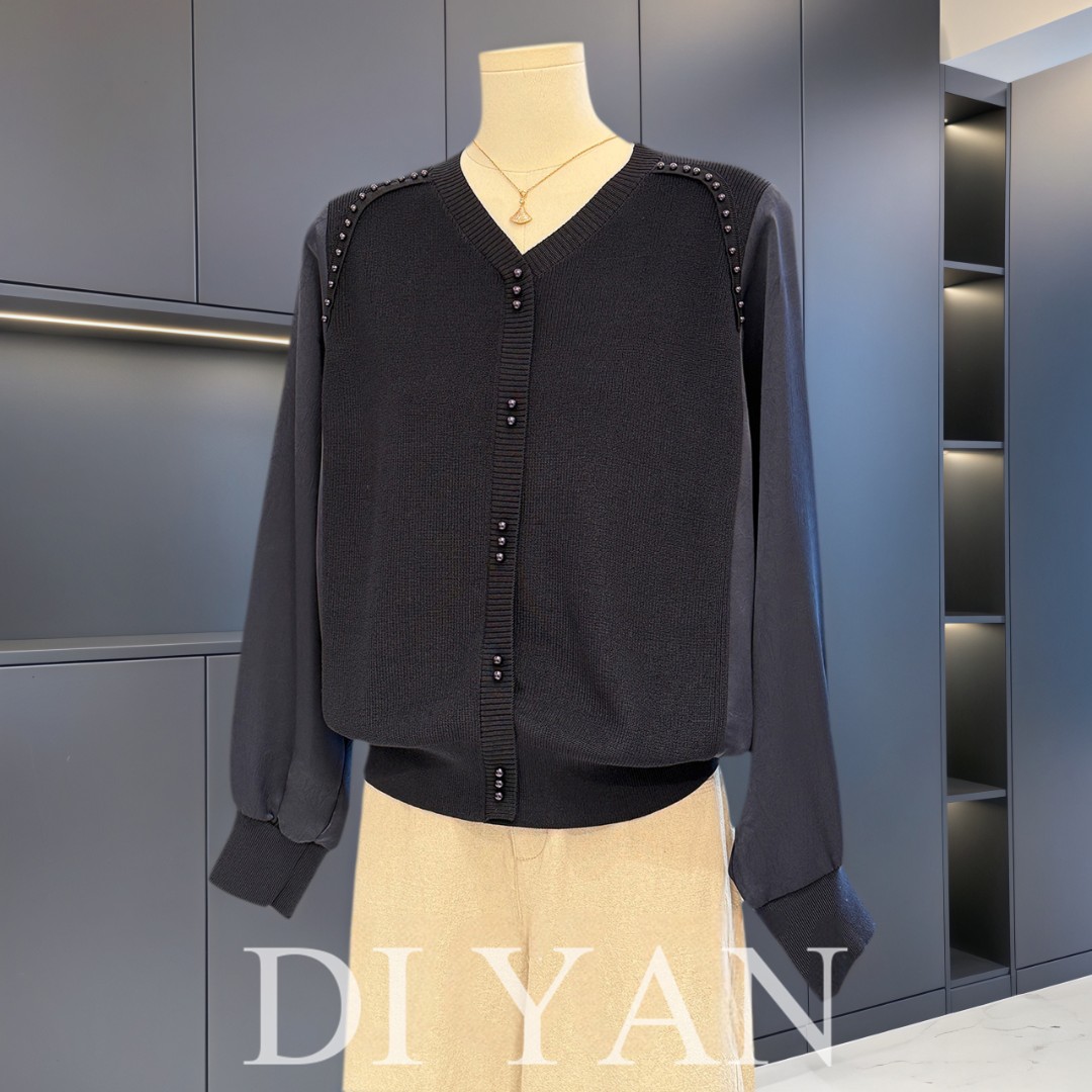 洋气雪纺拼接针织衫妈妈装秋装新款上衣气质百搭中老年女装打底衫