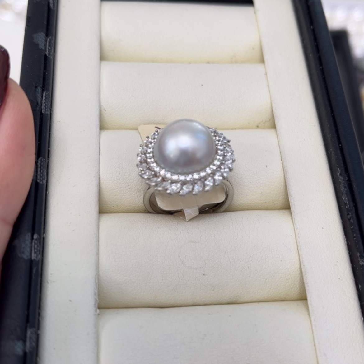 【闪购商品】海水珍珠颈饰银S925镶嵌海水澳白12mm