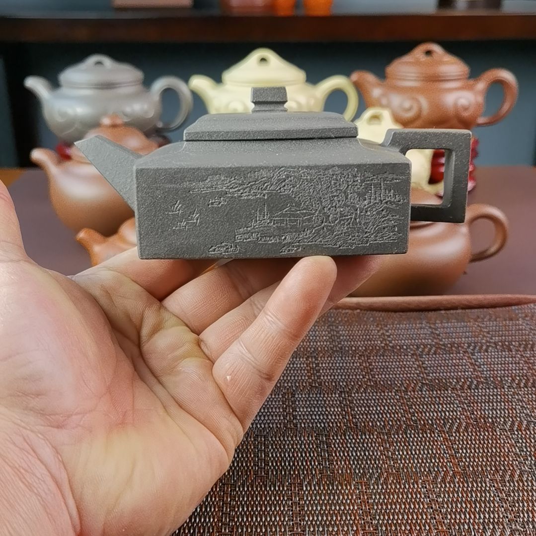 紫砂茶壶清灰泥方山逸士200CC