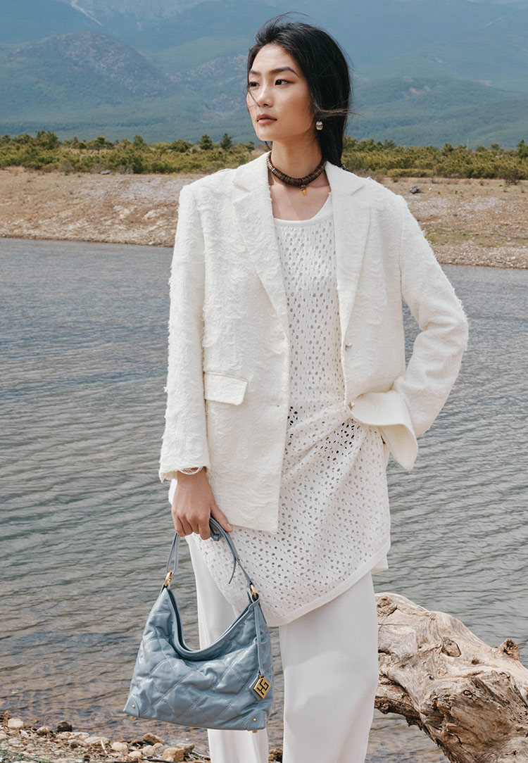 HONGU/红谷复古扣式耐磨单根单肩包hobo包包简约欧若精灵风