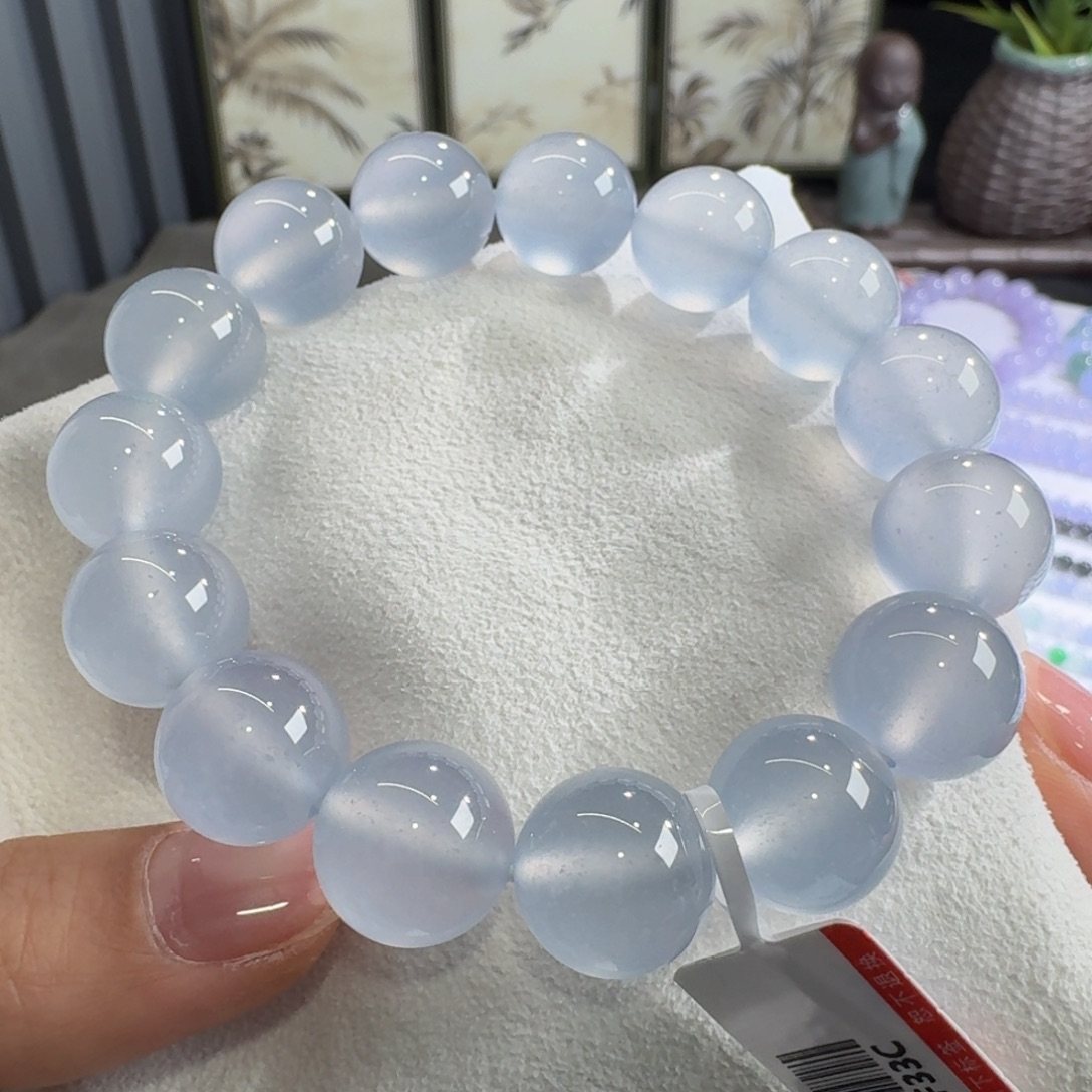 未镶嵌手链翡翠霸气十足玻璃蓝钢单圈14mm