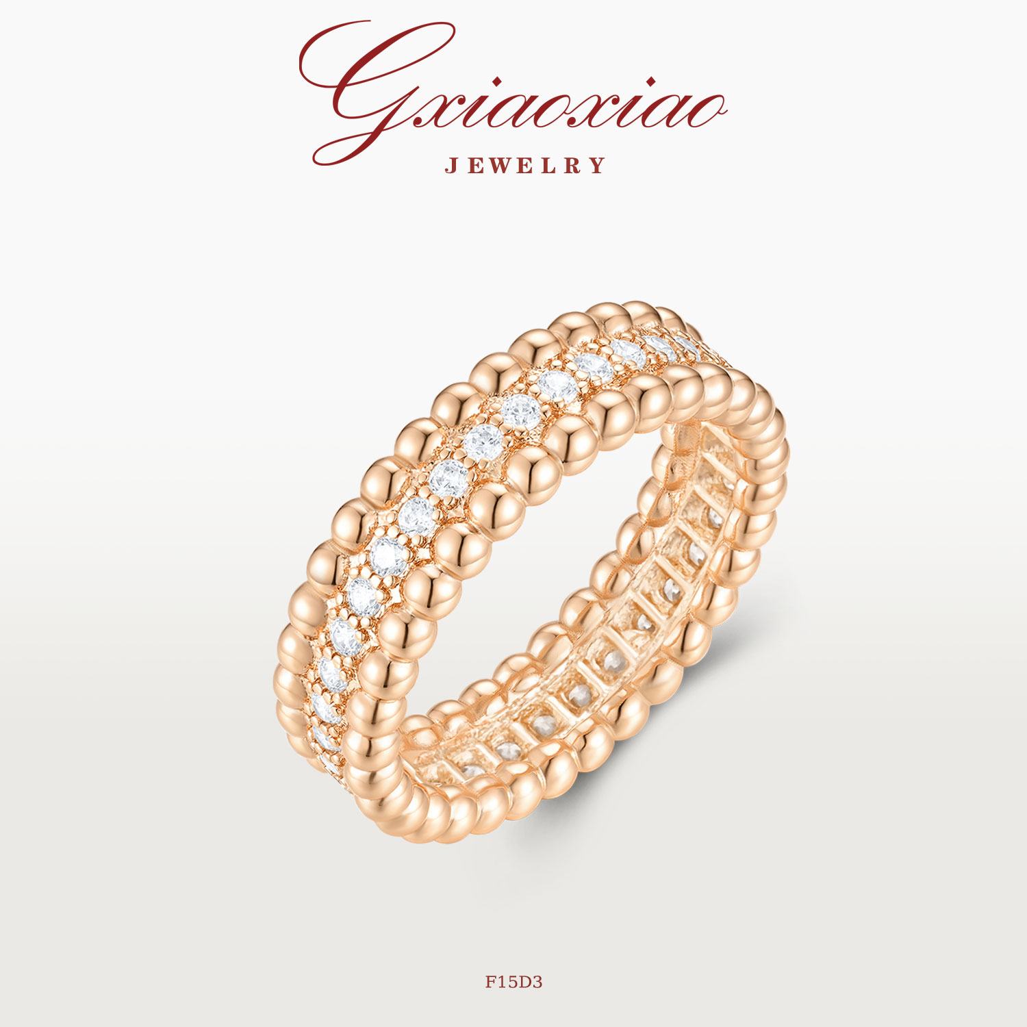 G XIAOXIAO 轻奢高级感百搭叠戴满天星戒指 F15D3