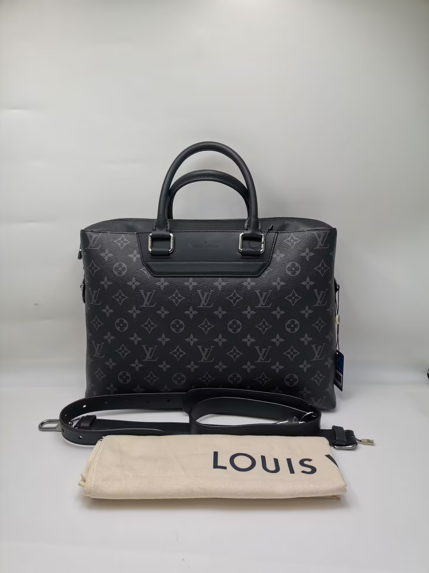 99新 LouisVuitton/路易威登 98新17679 LV黑老花 手提公文包肩带