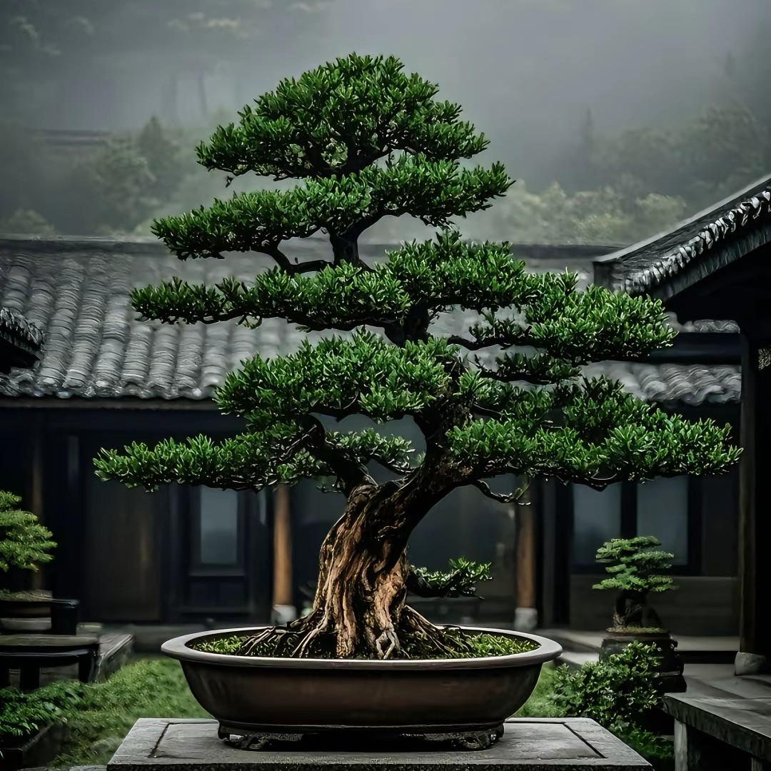 真树四季植物办公室室内基地直销盆栽庭院罗汉松罗汉松绿植盆景