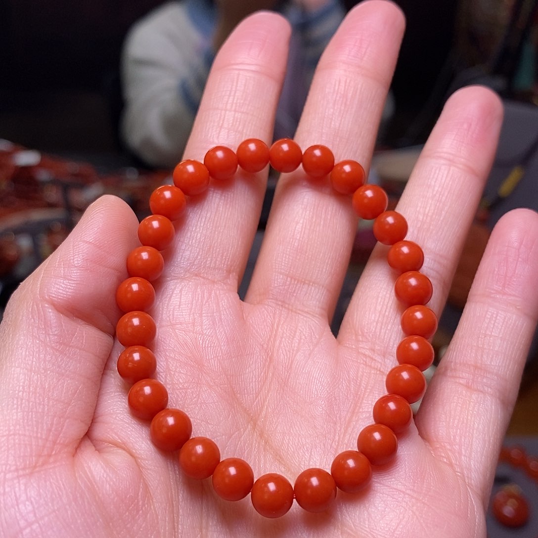 南红玛瑙单圈6m m未镶嵌招**兔