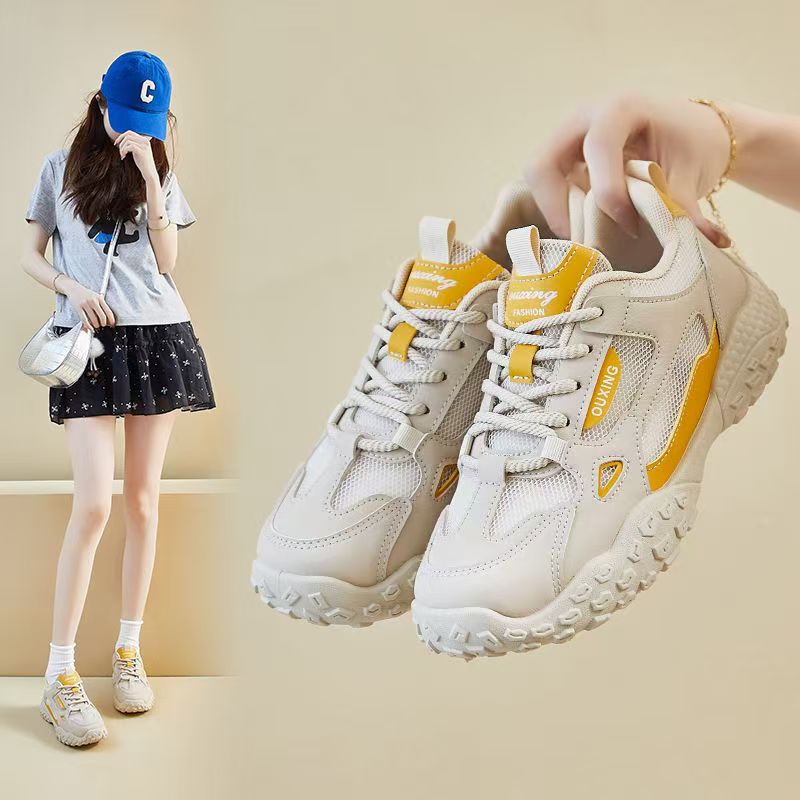 【女鞋】镂空透气休闲鞋女款2025新款夏季平底运动鞋软底软面防滑