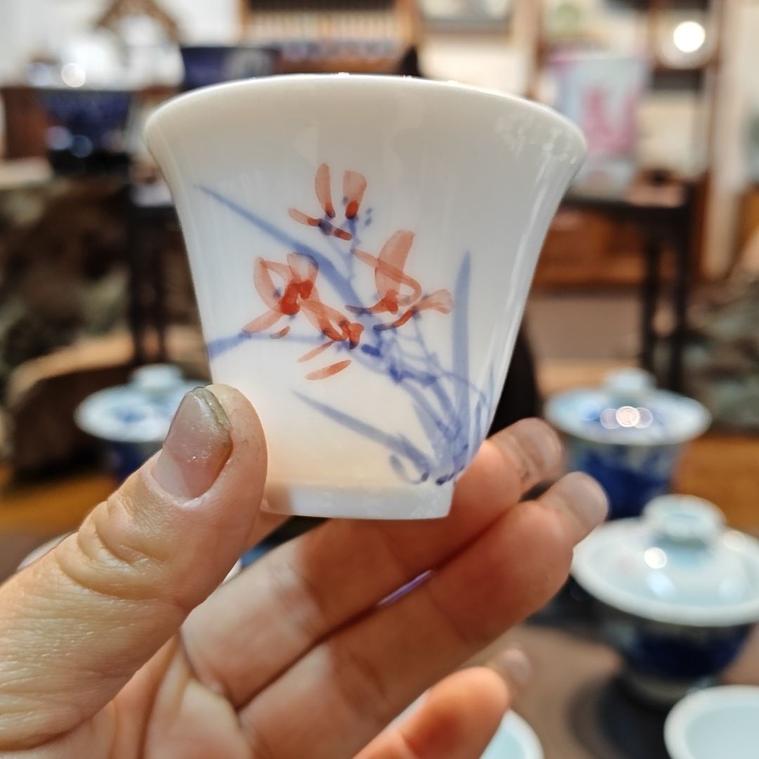 景德镇全手工兰花主人杯