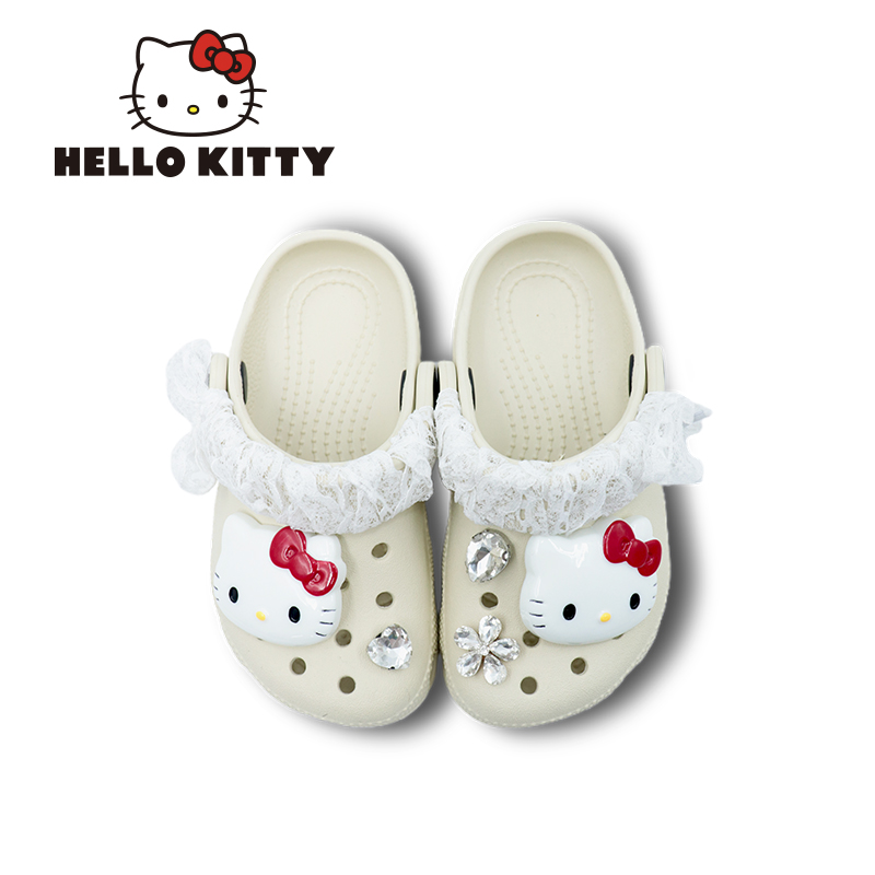 HELLO KITTY/凯蒂猫正品-时尚卡通舒适两穿洞洞鞋夏季外穿凉拖鞋