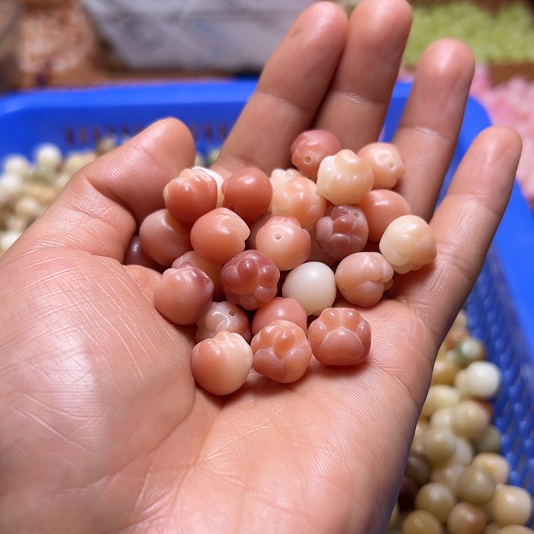 菩提根/象牙果吊坠22颗爱心猫爪