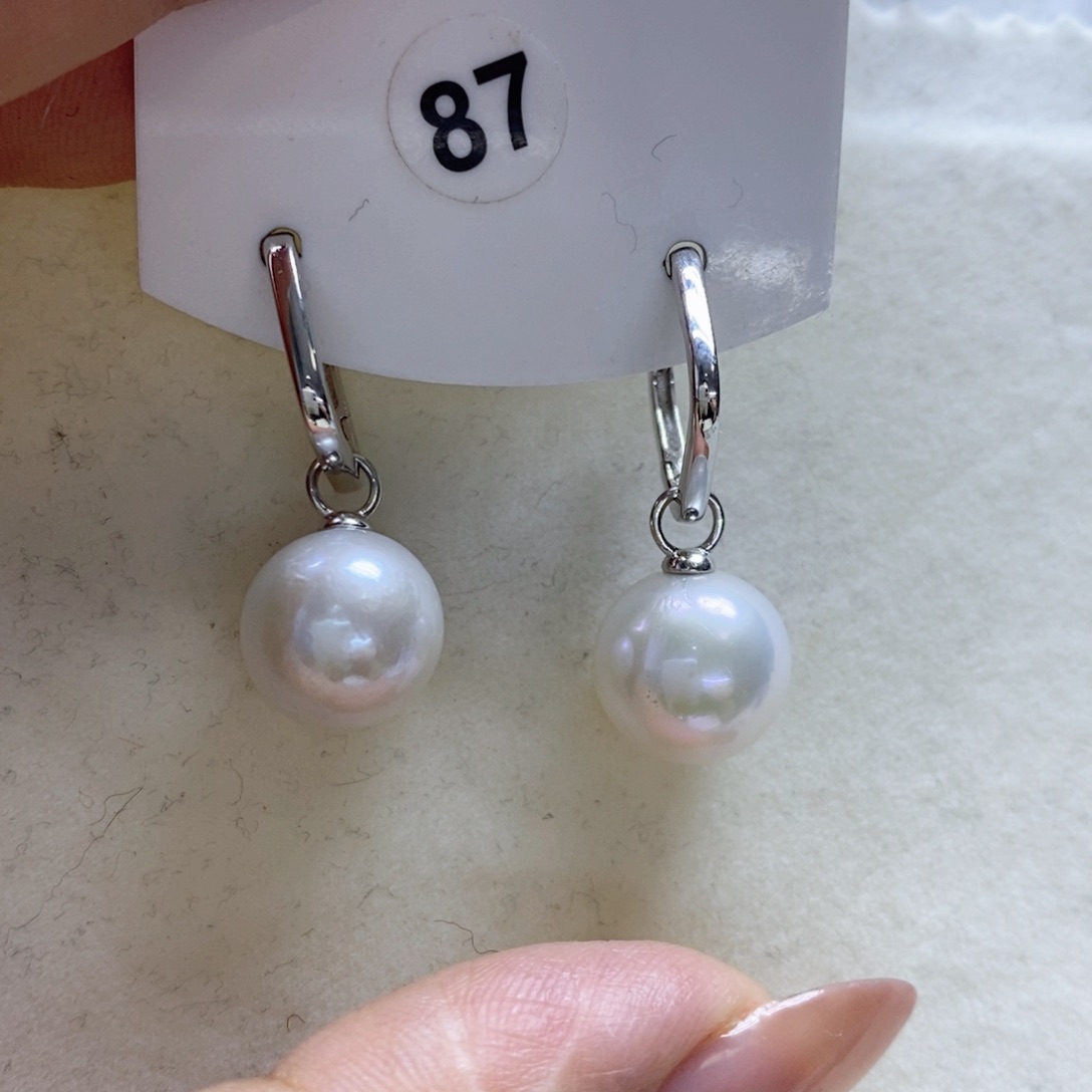 淡水珍珠耳饰银S925镶嵌