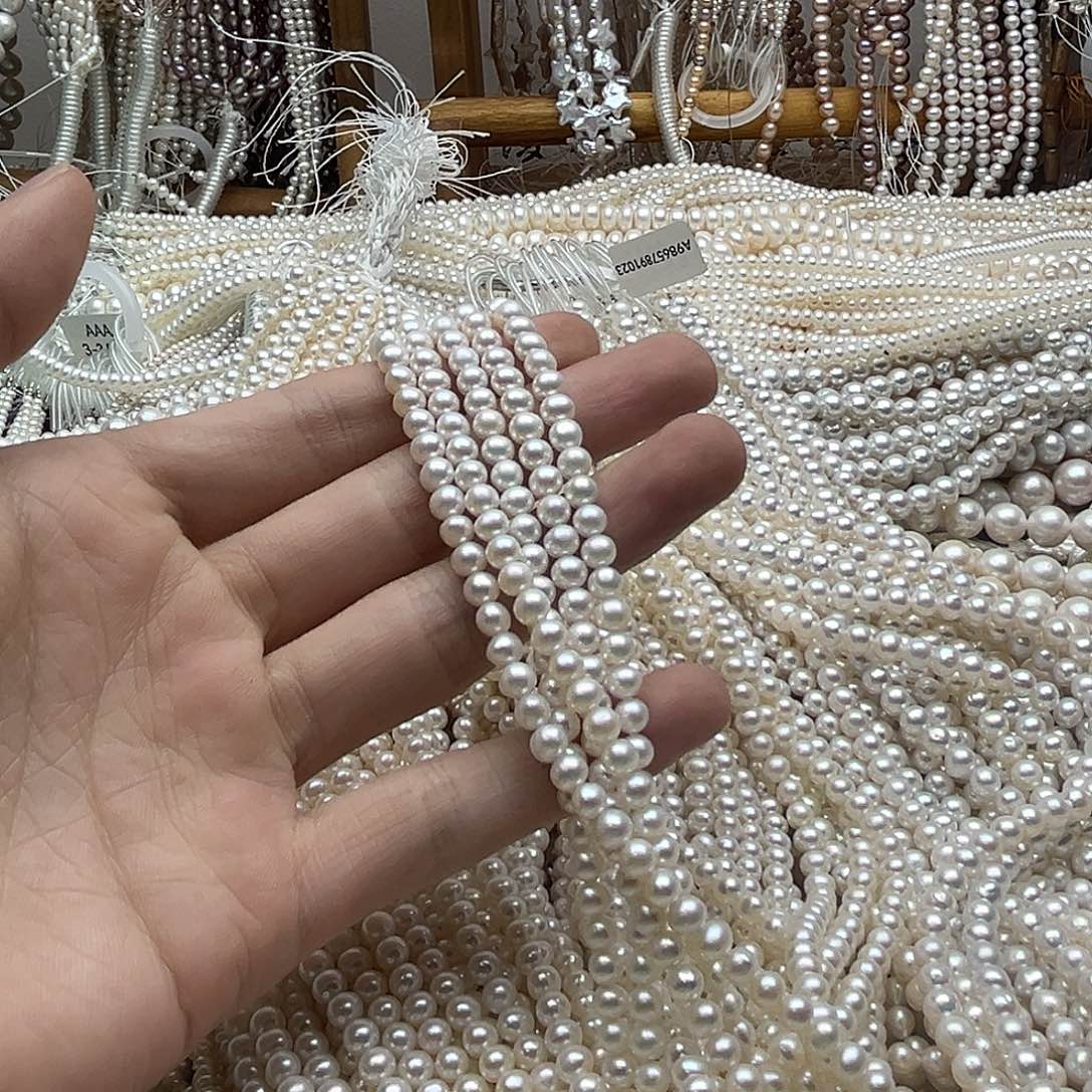 星***你半成品淡水珍珠未镶嵌卡5圆拍二发一