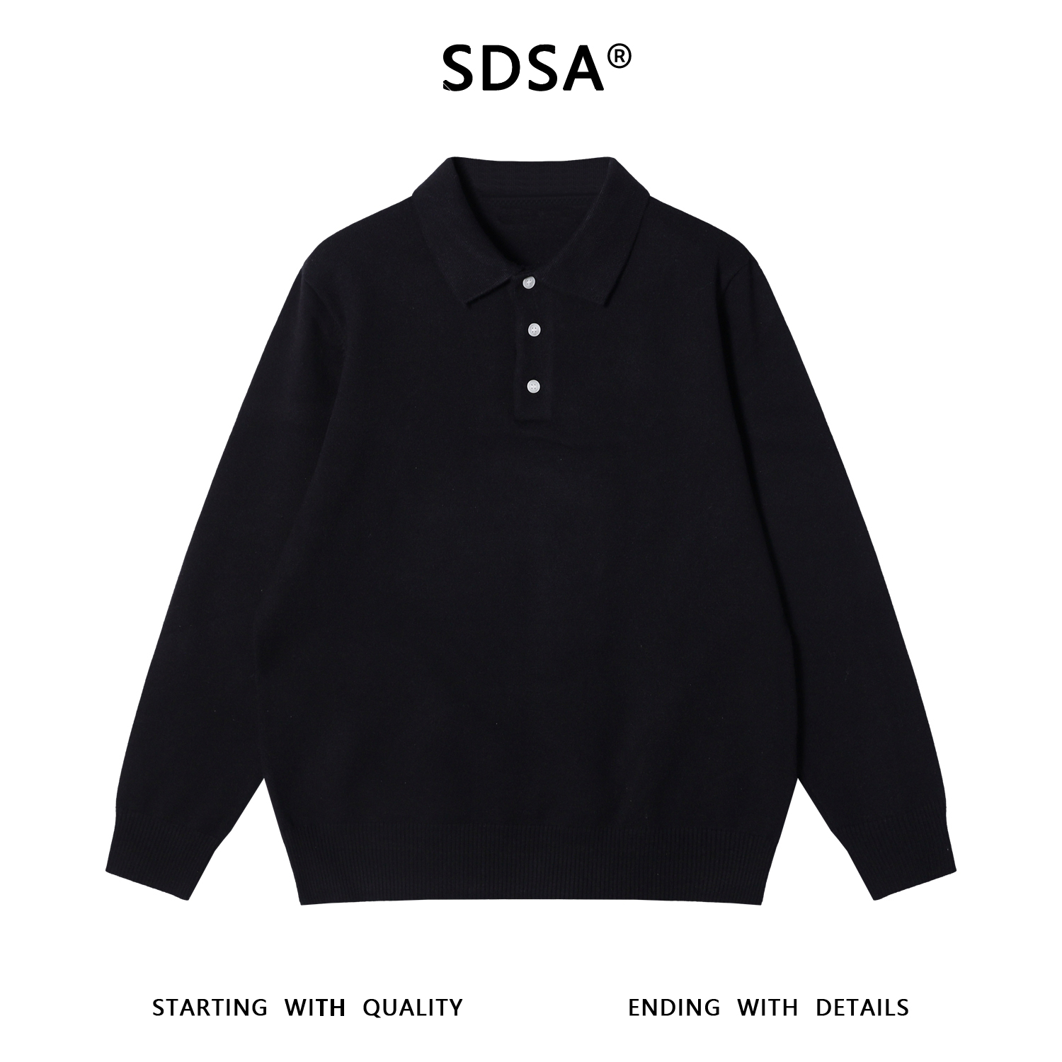 SDSA男士秋冬新款痞帅男装韩版简约polo领针织衫毛衣百搭时尚上衣