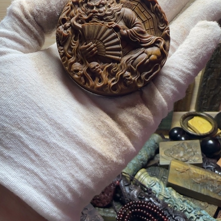 盘***子香榧木木雕艺术品艺术品