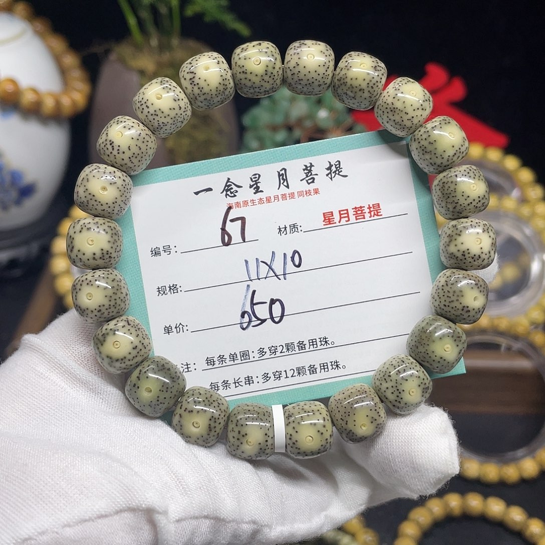 星月菩提手串67……11/10瓷绿双留白