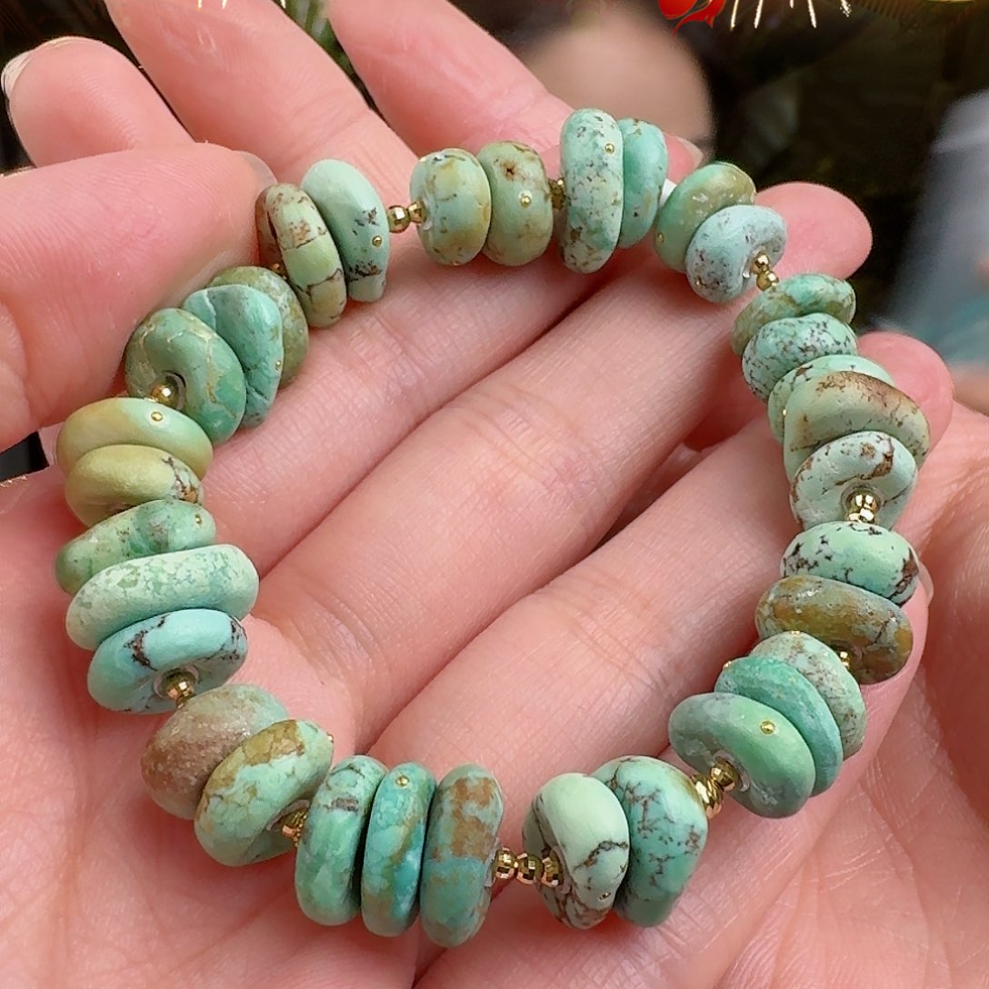绿松石珠宝奇石18K金镶嵌