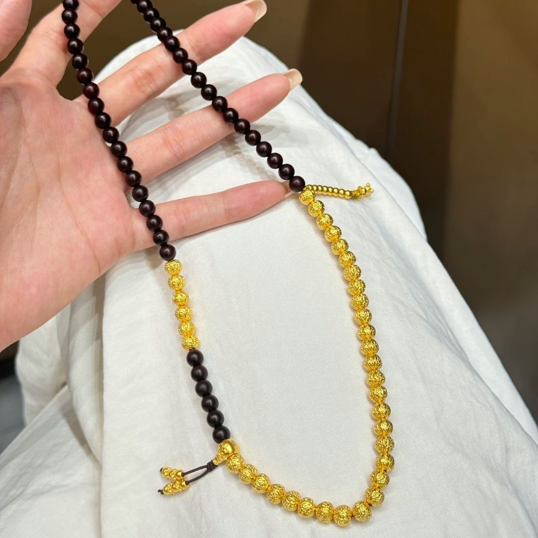 合金木质手链 南瓜珠核桃手串女款高级感手串转运珠古法
