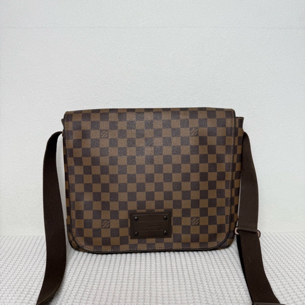 95新 LouisVuitton/路易威登 6291/男士经典棕棋盘格中号邮差包