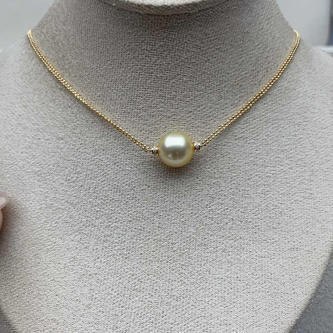 银S925镶嵌海水珍珠套链94