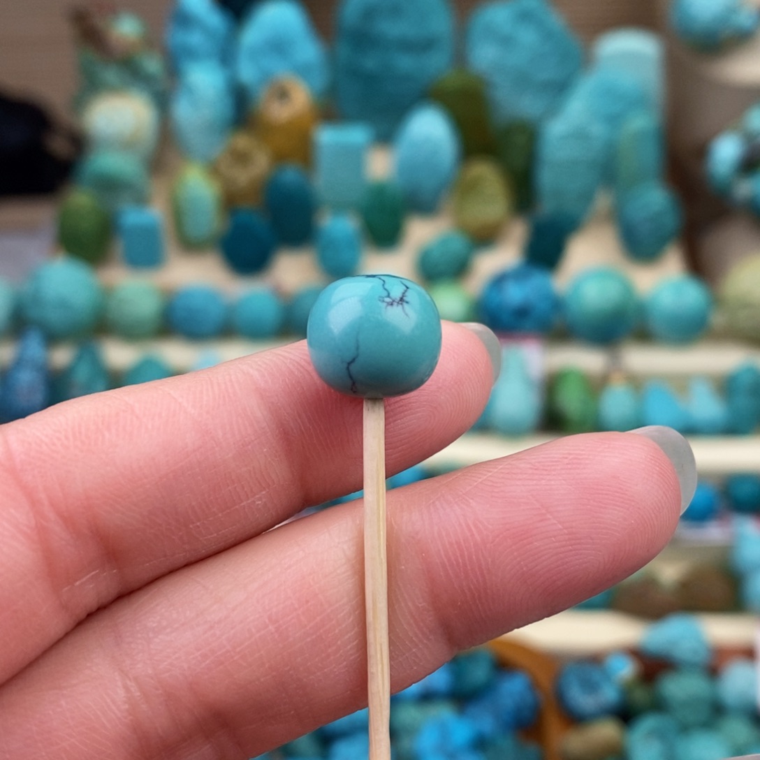 绿松石珠宝奇石未镶嵌10.5mm