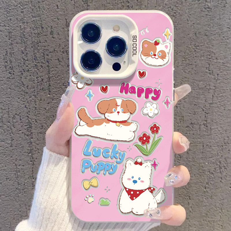 适用于苹果17/16华为OPPO小米VIVO时尚ins风彩银壳手机壳KA0867