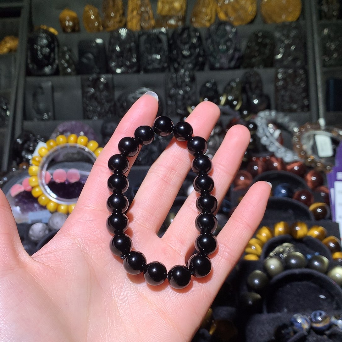 黑曜岩手链未镶嵌小*宝