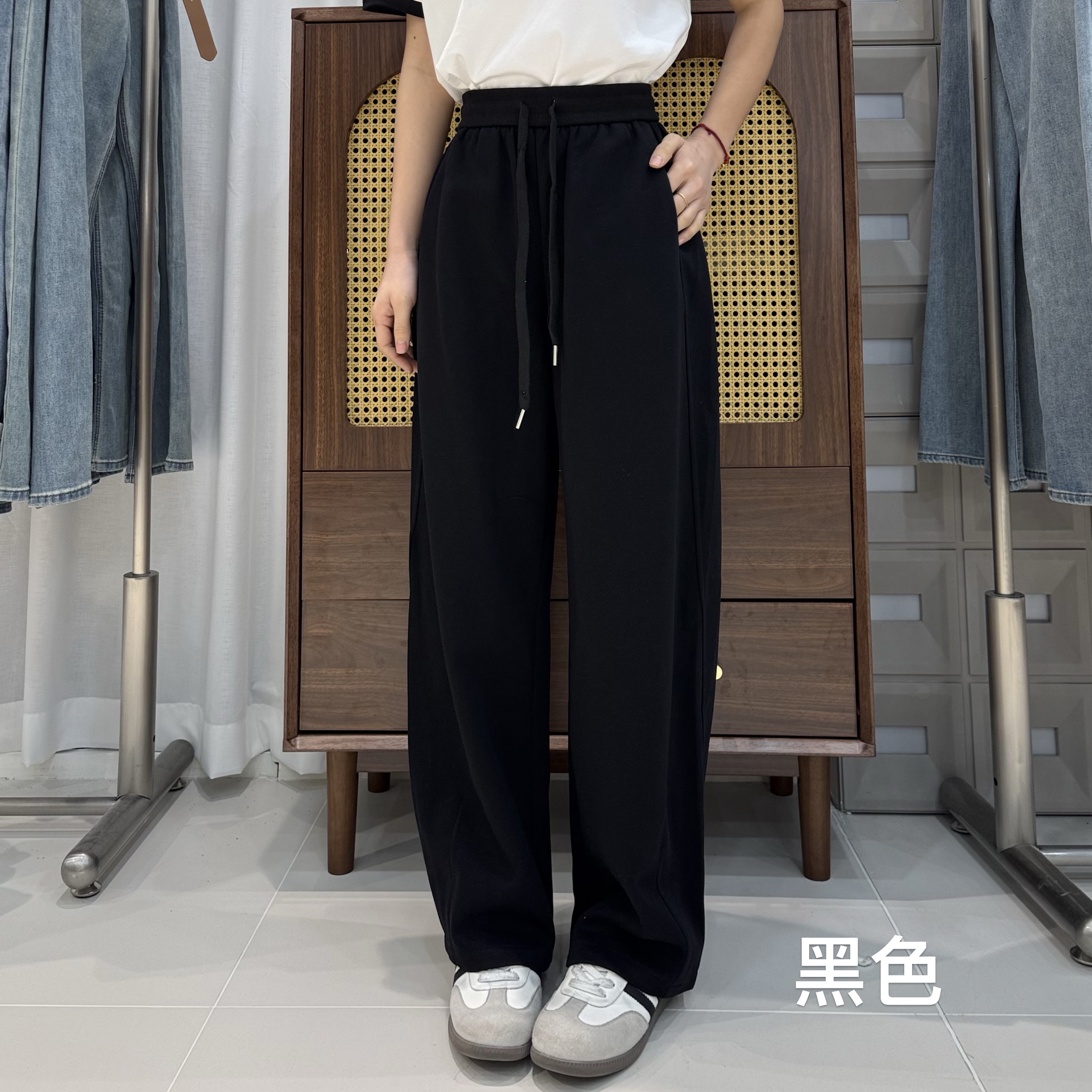 【坦姐严选 实体品质】新款运动气球裤休闲腰头抽绳直筒裤25-069