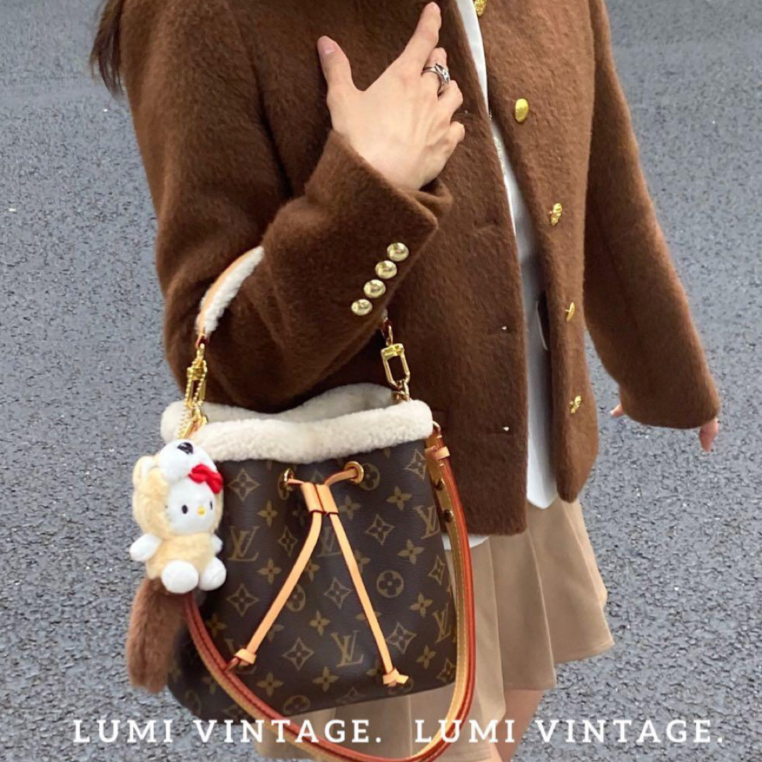 95新 LouisVuitton/路易威登 Lumi包展-泰迪毛毛水桶单肩包