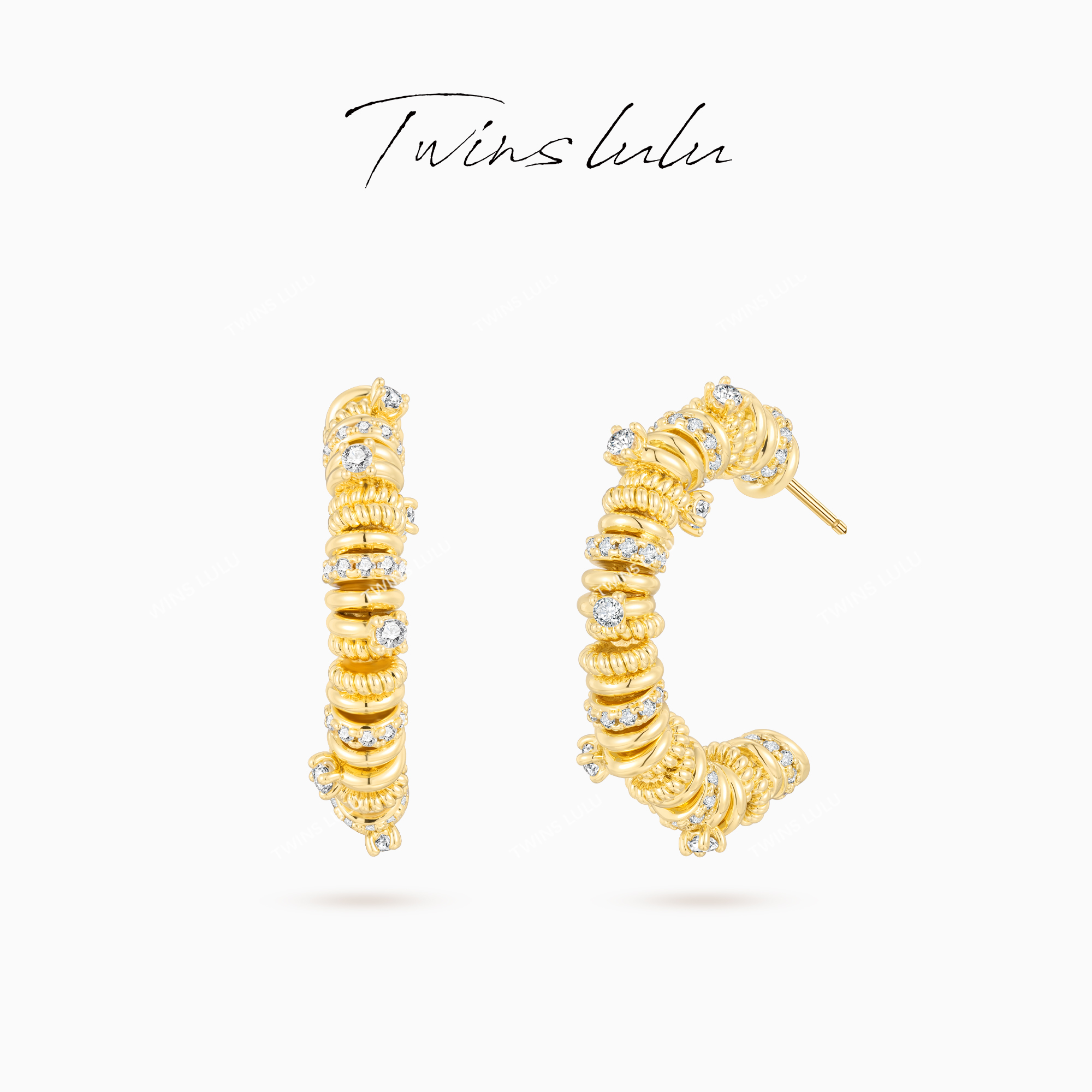 TWINS LULU 轻奢精致气质圆形C形耳环TSL3128