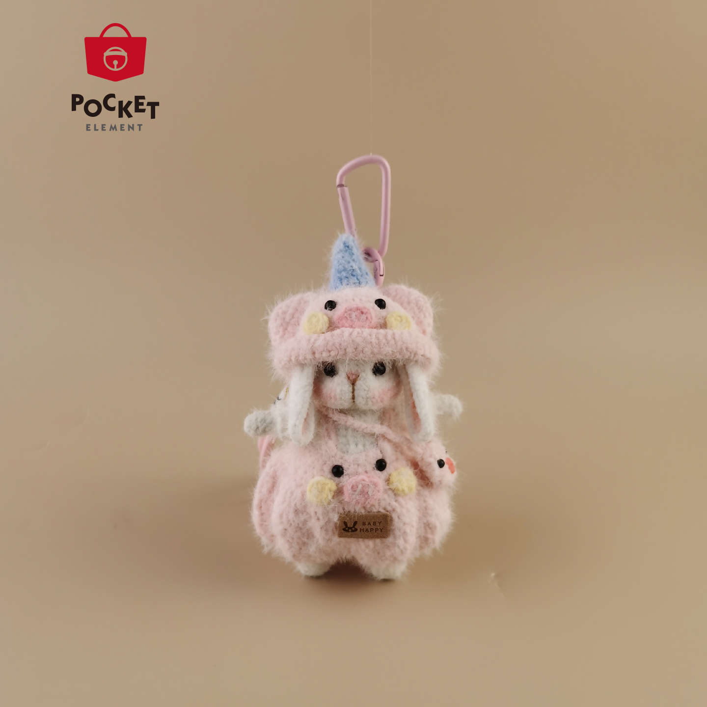 PocketEle 可爱生肖猪糖糖兔玩偶包包挂件挂饰背包挂件高级感礼物