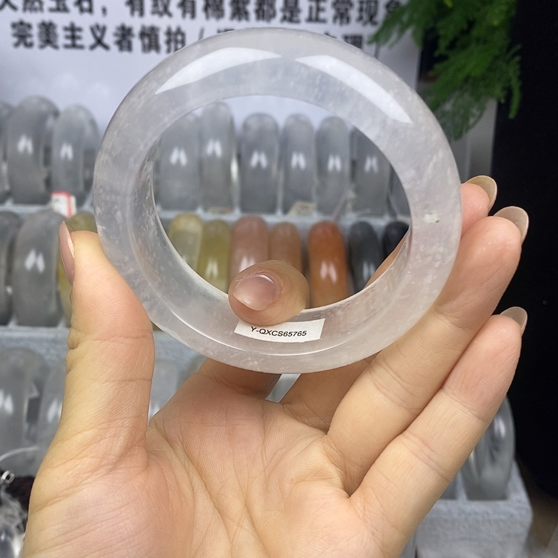 石英质玉未镶嵌手镯57.8雪花棉5765