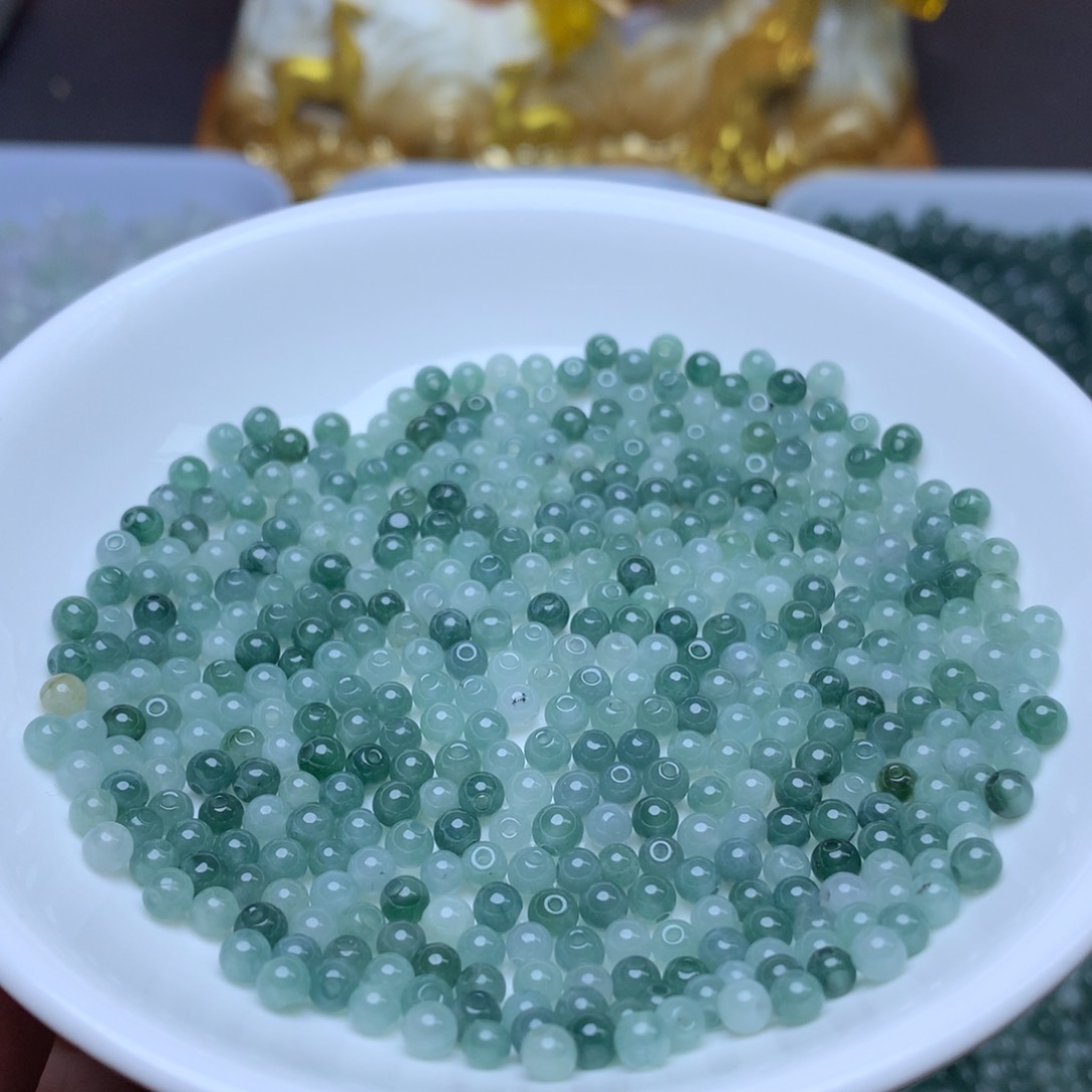 【闪购商品】翡翠手链未镶嵌卡3.5冰蓝水100个