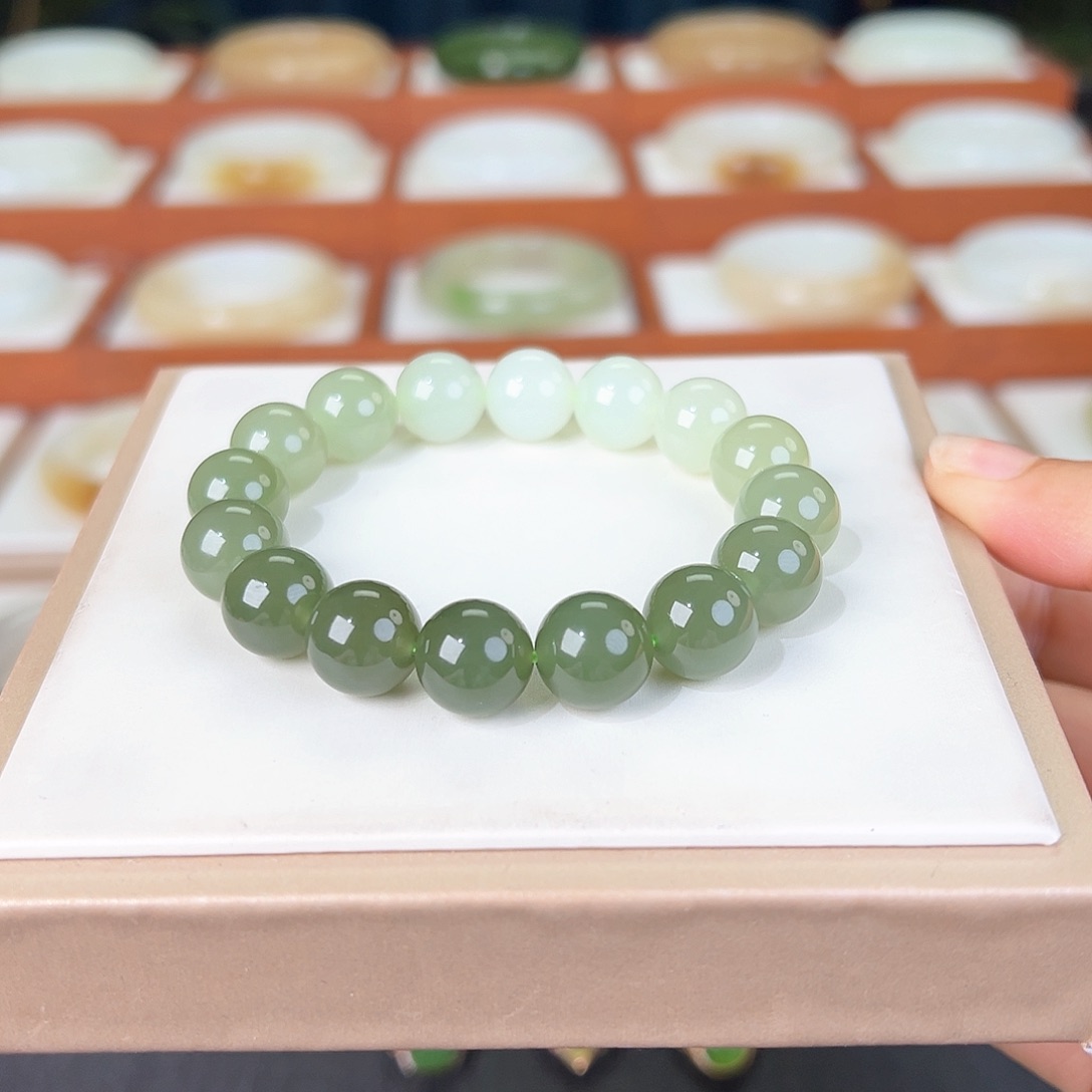 和田玉手串未镶嵌和田玉晴水手串