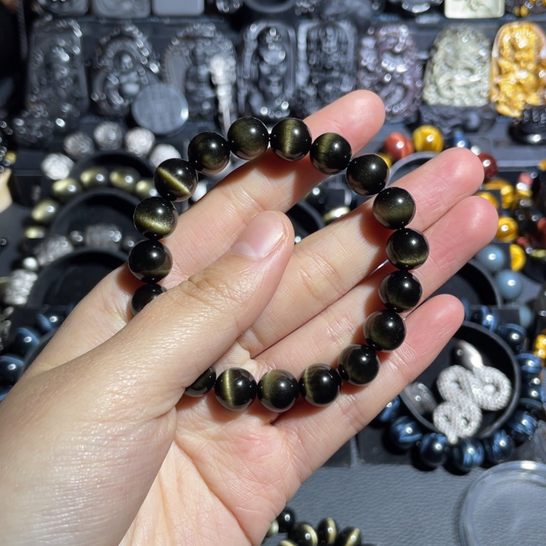 黑曜岩手串未镶嵌1*310mm