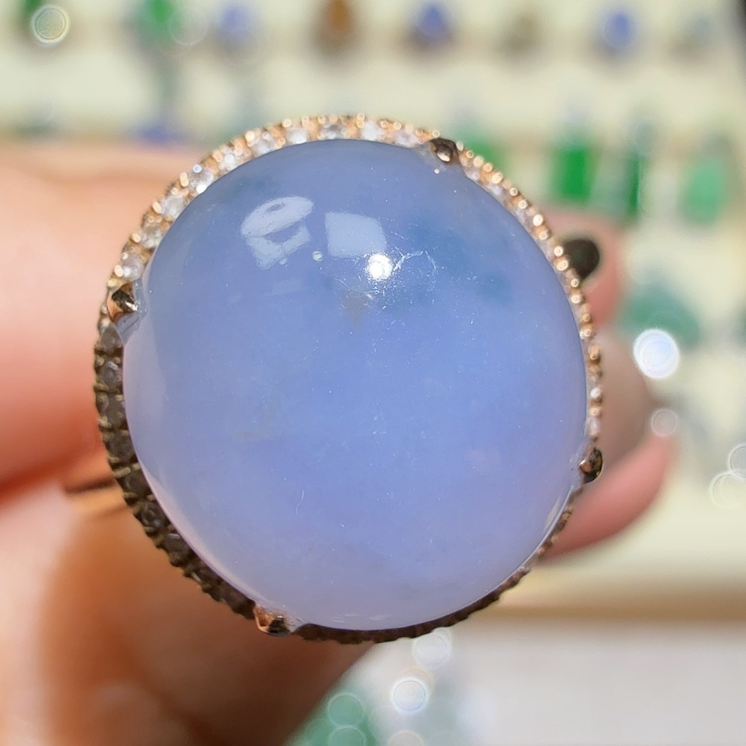 翡翠吊坠(不含链)足金镶嵌