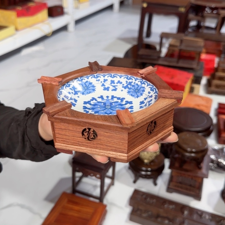 琉璃手工艺品红木工艺品摆件