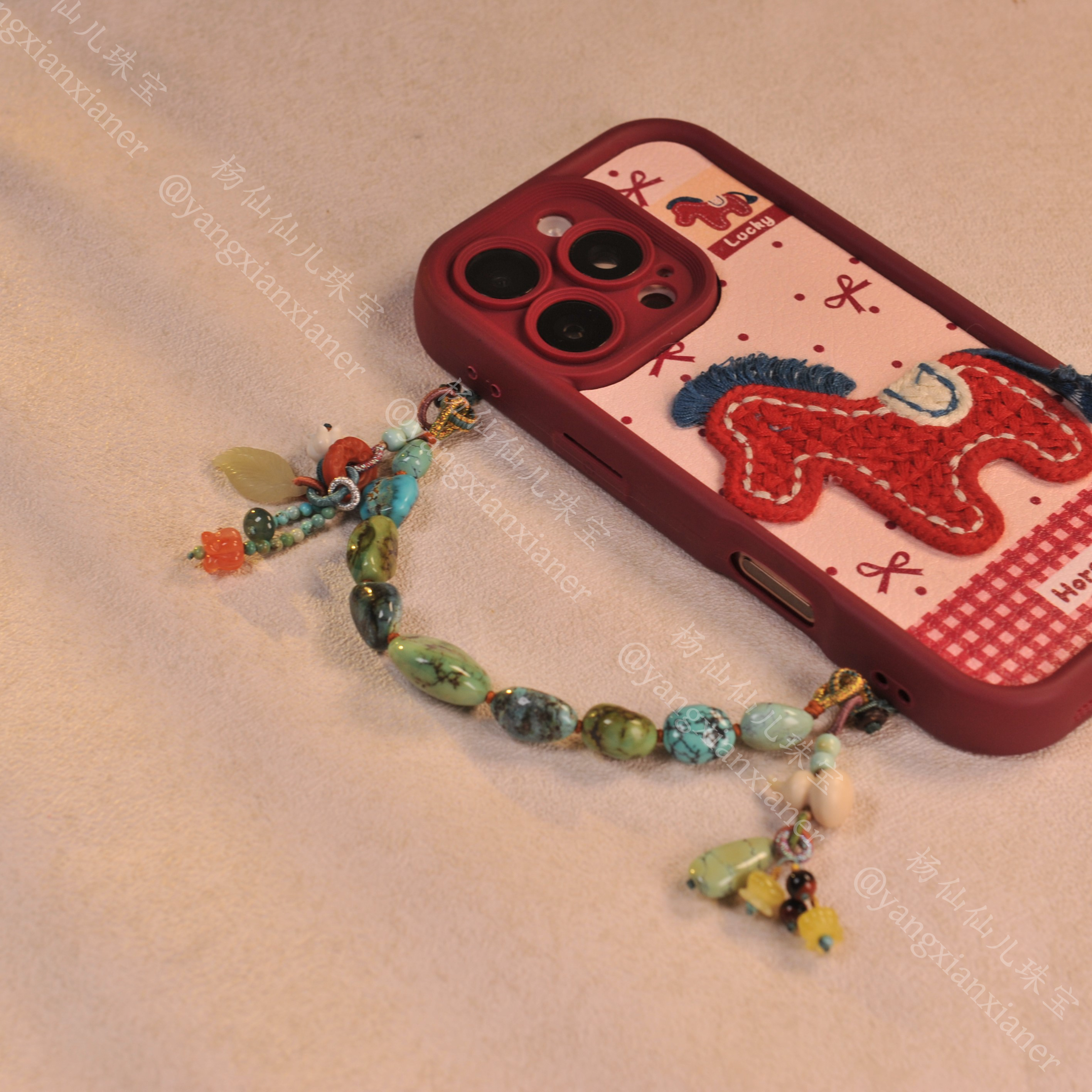 【杨仙仙珠宝】绿松石多宝手机链-A2212