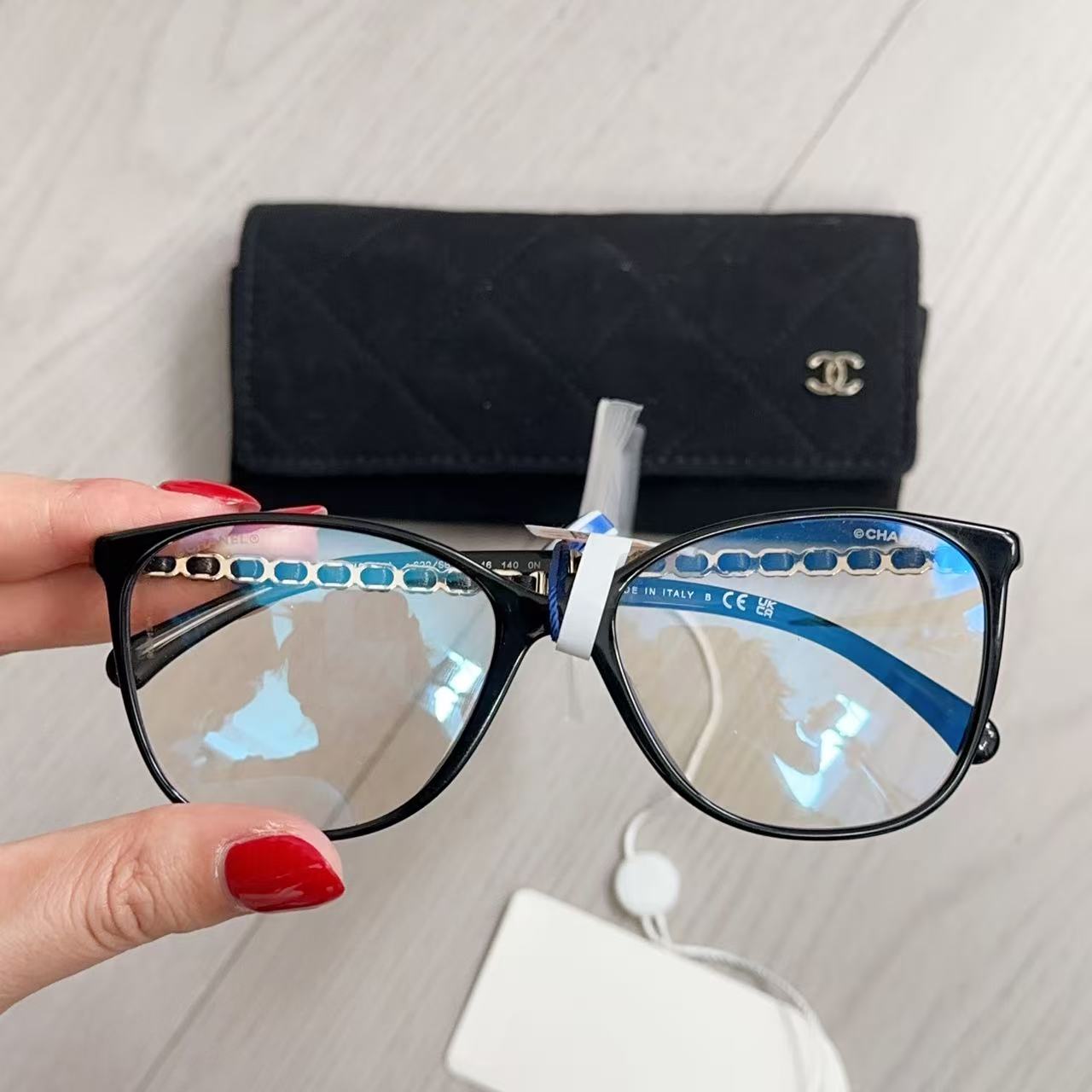 95新 Chanel/香奈儿  树脂眼镜黑色/250820YYTFD01