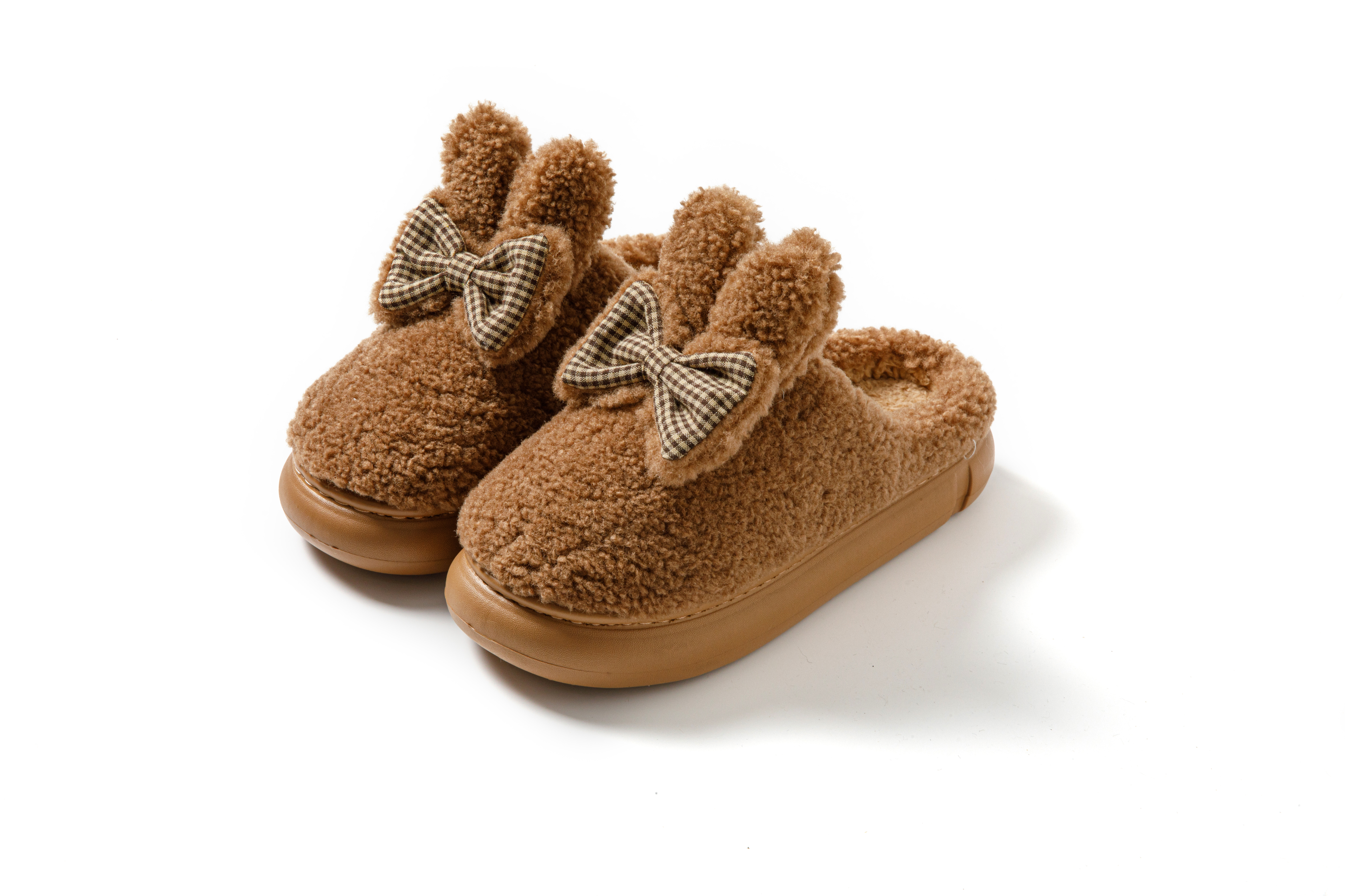 【很防滑】新款女厚底居家毛毛拖鞋加绒棉拖鞋冬季室内家居保暖外穿