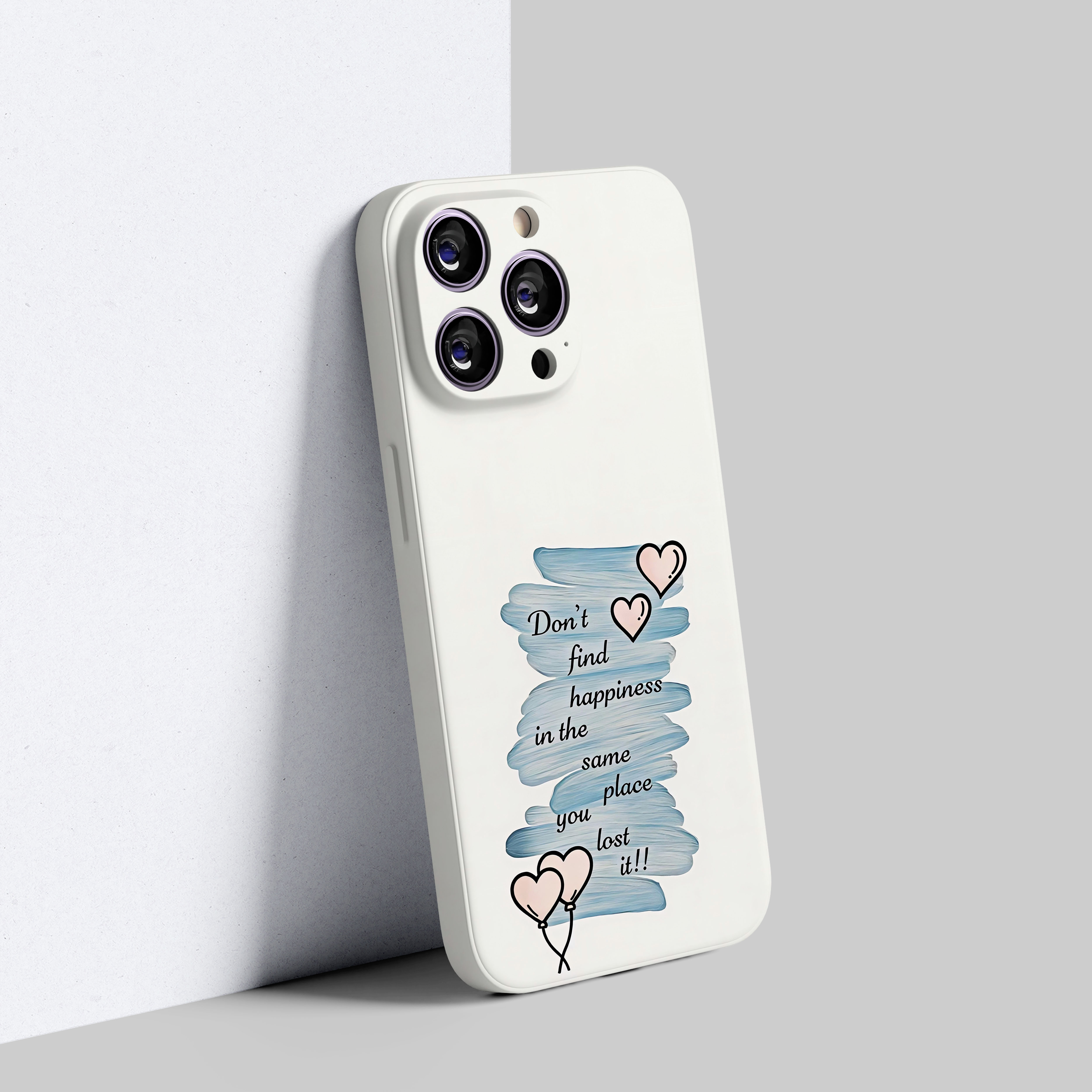 浅蓝笔触适用多款机型的手机壳卡通趣味全包菲林二合一磨砂防摔