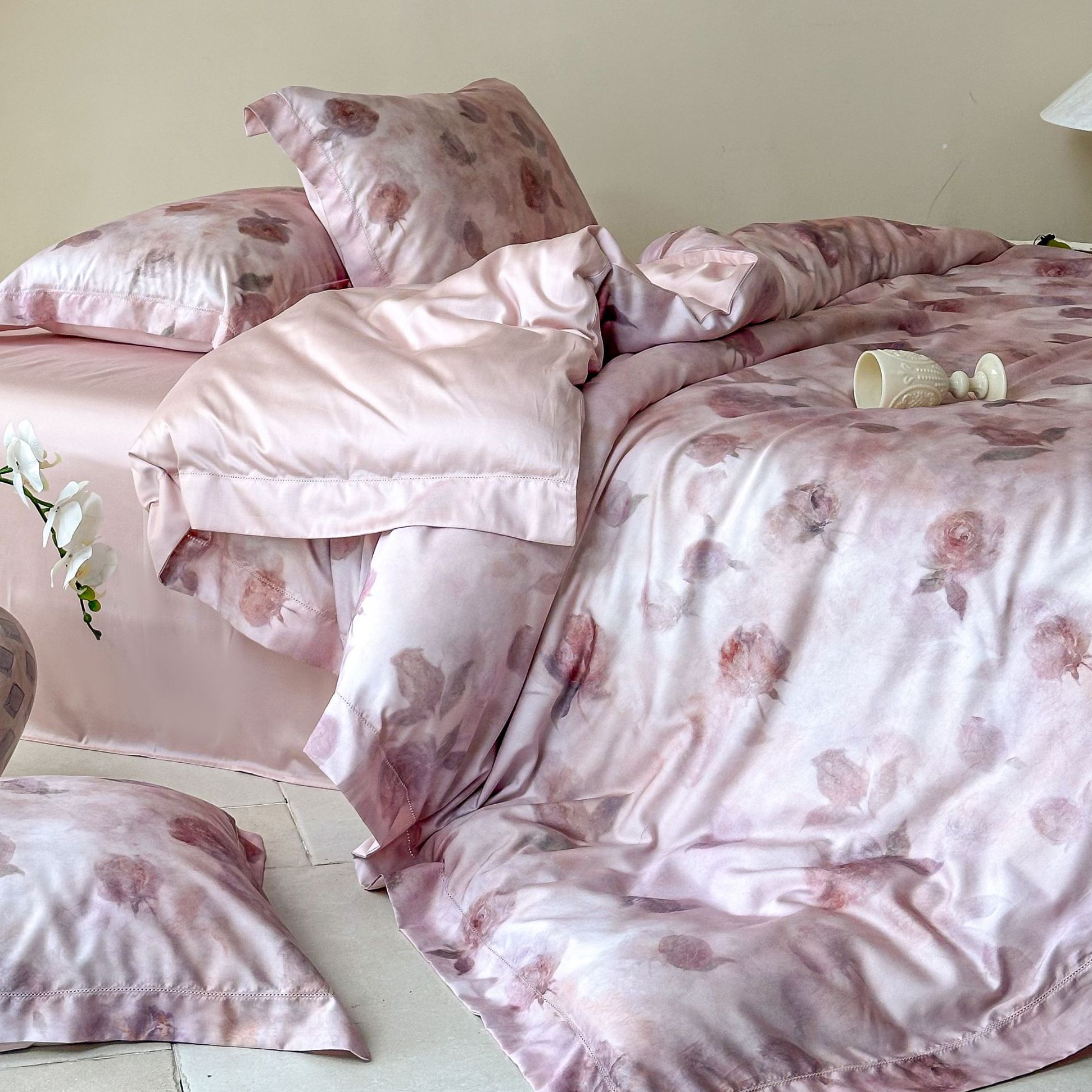 「专版花型•精致系列•微醺玫瑰」天丝棉数码印花款四件套